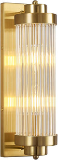 Gold Wall Sconces with Crystal Glass Strip Bathroom Sconces Modern Wall Lights by FDPBY