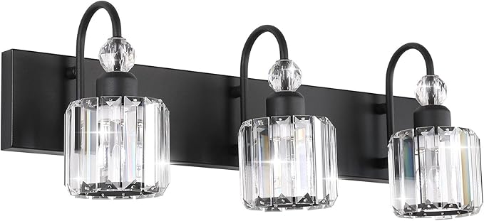 Ralbay Modern Crystal Vanity Light 3-Lights Modern Crystal Vanity Lights by RalbayLighting