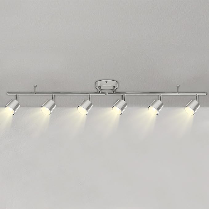 6-Light Brushed Nickel Track Lighting Kit - Image 9