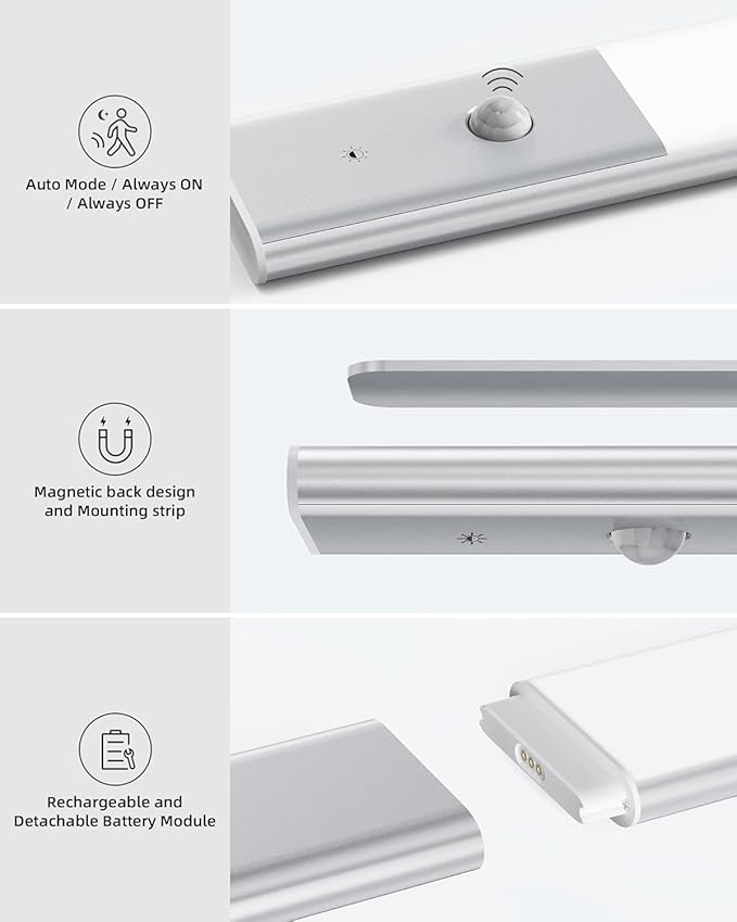 EZVALO 48 LED Under Cabinet Lighting, Motion Sensor Closet Light - Image 5