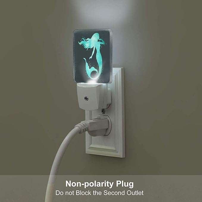Groovy Mermaid Night Light, Plug-in Nightlights Auto Sensor Night Lamp - Image 5