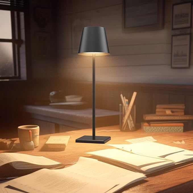 2 Pack Cordless LED Table Lamp Black, 5500mAh Battery Powered Table Light - Image 9