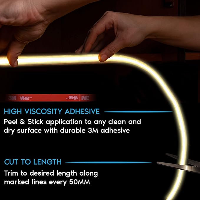 LUXRITE LED Strip Lights 16.4FT, 3500K Natural White, Ultra High Density - Image 2