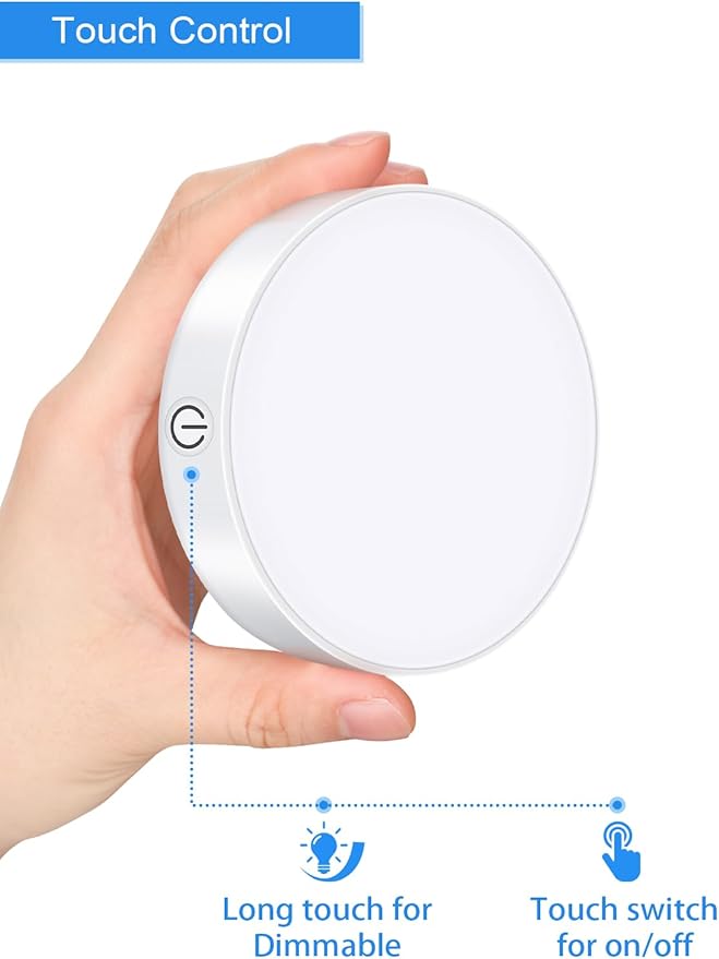 WILLED 3000K Dimmable Touch Lights, Battery Rechargeable Tap Lights, Magnet - Image 4