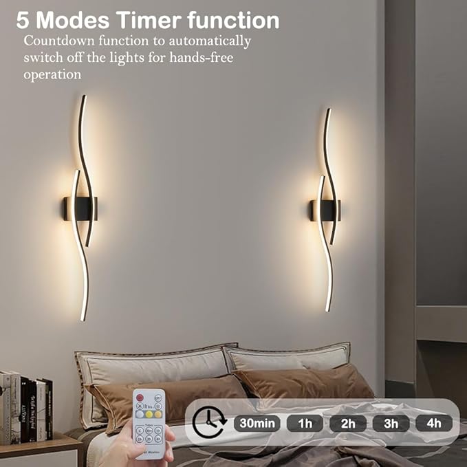 Black Vanity Lights Fixtures Over Mirror, Modern LED Bathroom Light Fixture - Image 6