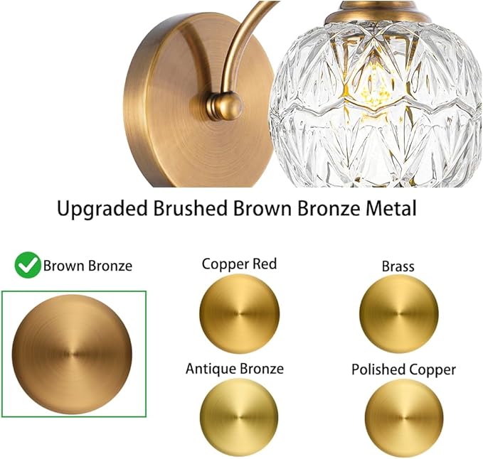 Brushed Gold Bathroom Wall Sconce Vintage Style - Image 4