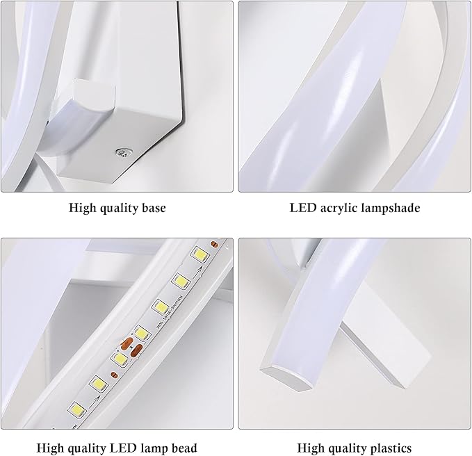 DELIPOP Wall Sconces, Spiral Modern LED Wall Sconce Lighting, 6500K Cool White - Image 5