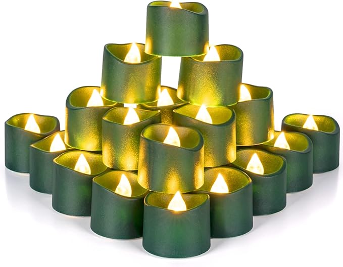 Homemory Green Tea Lights Candles Battery Operated, 200+Hour Flameless - Image 7