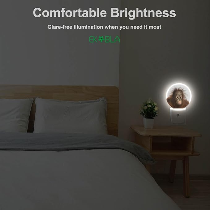 EKOBLA Funny Monkey LED Night Light Ape Wildlife Animal Dusk to Dawn Plug-in - Image 4