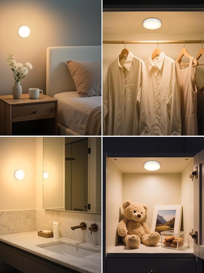 WILLED 3000K Dimmable Touch Lights, Battery Rechargeable Tap Lights, Magnet - Image 2