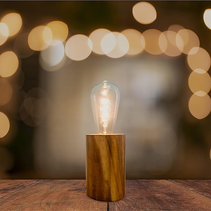 YiShine Battery Operated Table Lamp Wood Night Light Decorative Table Light - Image 5