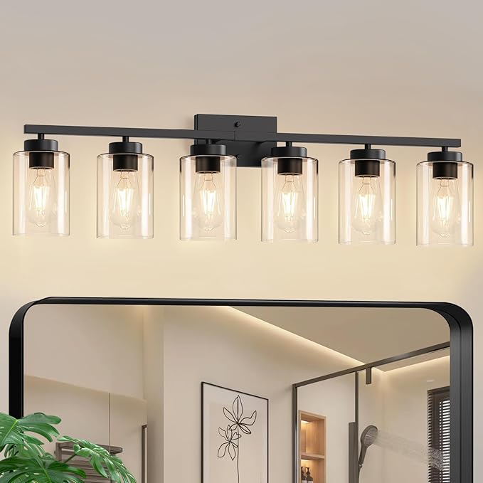 IZORRO Black Bathroom Vanity Light, 6-Light Vanity Lighting fixtures Over Mirror by IZORRO