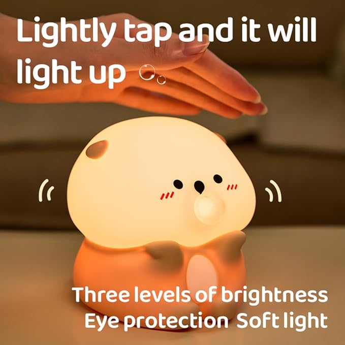 Sea Otter Night Light for Kids, Rechargeable Bedside Touch Lamp, - Image 2