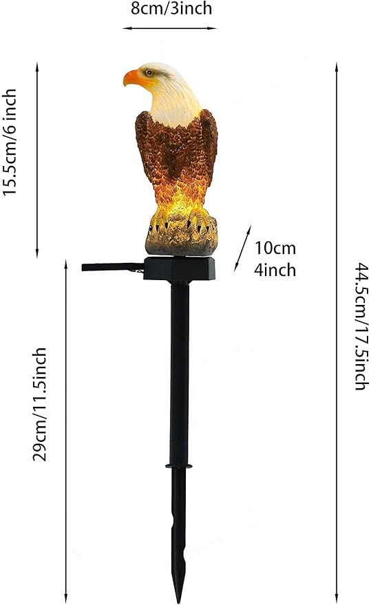 Eagle Figurine Garden Solar Stake Light Eagle Solar Lights Outdoor Decorative - Image 2