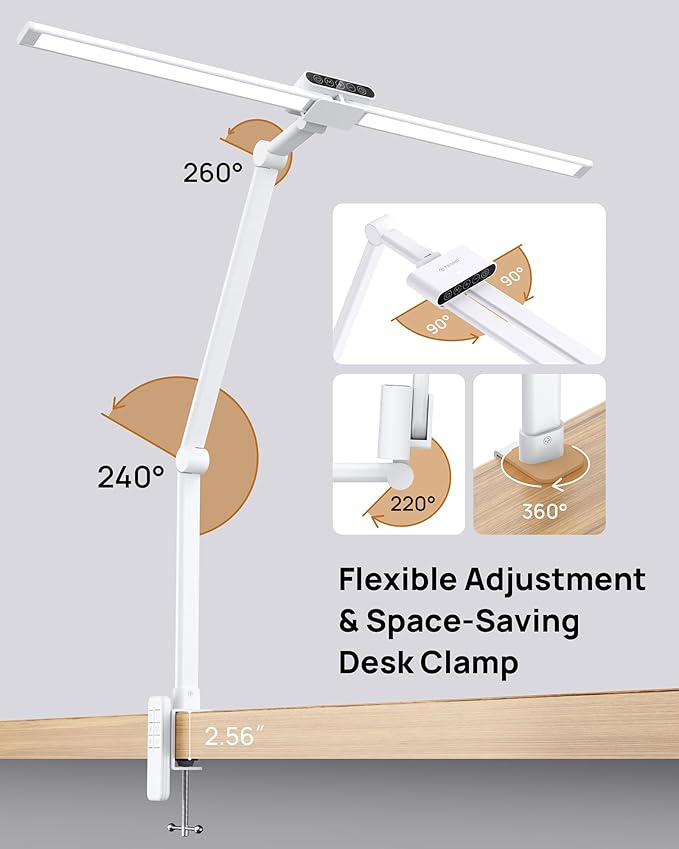 TROND LED Desk Lamp with Clamp, 29.55'' Tall Desk Light with Remote, 1500LM - Image 6