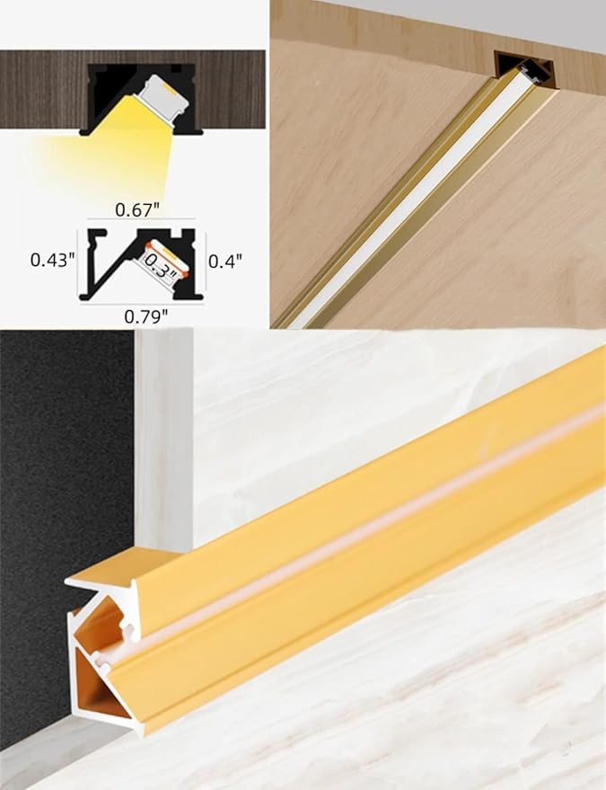 3.3ft/1 Meter Invisible Recessed YW-Shape LED Aluminum Channel System - Image 2