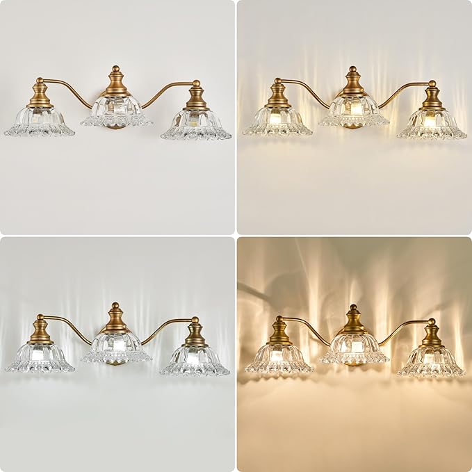 Vintage Bathroom Vanity Light Fixture 3 Lights Vanity Lighting Matte Antique - Image 6