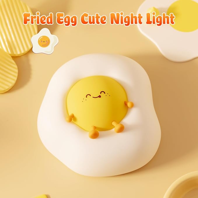 Egg Night Light for Kids, Baby Nursery, Cute Nightlight Silicone Lamp for - Image 2