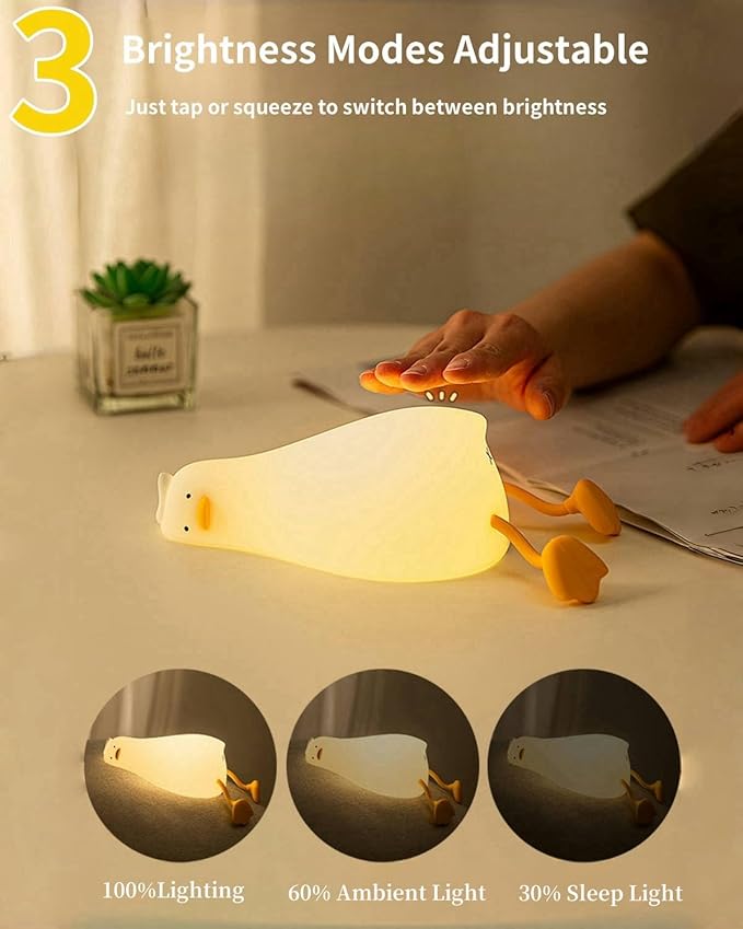 Lying Flat Duck Night Light, Squishy Duck Lamp - Image 2