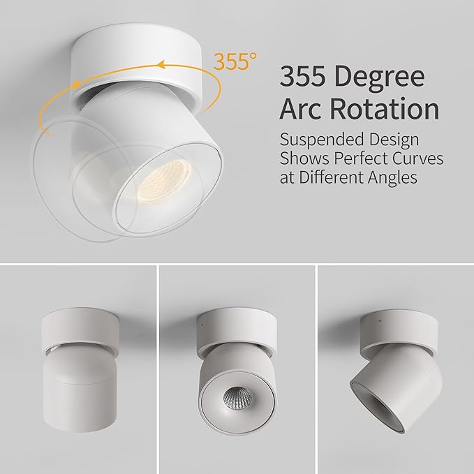 Aisilan 4 Packs LED Dimmable Adjustable Ceiling Spotlight 7W 3000K Aluminum - Image 3
