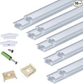 Recessed LED Strip Channel Diffuser 10-Pack 6.56FT, 23.5X7MM LED Tape Aluminum by THMOOTHER