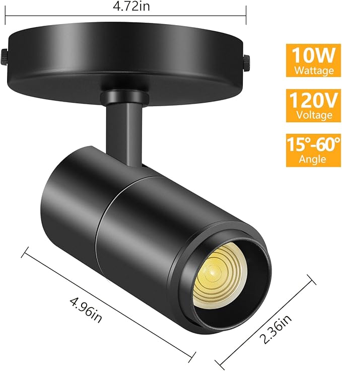 VANoopee 3-Color Zoomable Ceiling Spot Lights Indoor Flush Mount Adjustable LED - Image 8