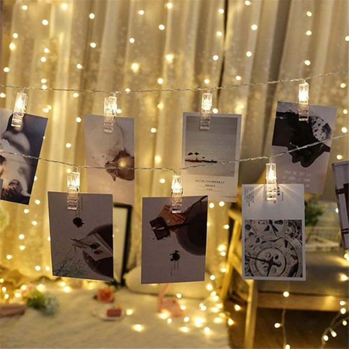 Dopheuor Photo Clip String Lights LED Fairy Clip String Lights Hanging Photo - Image 3