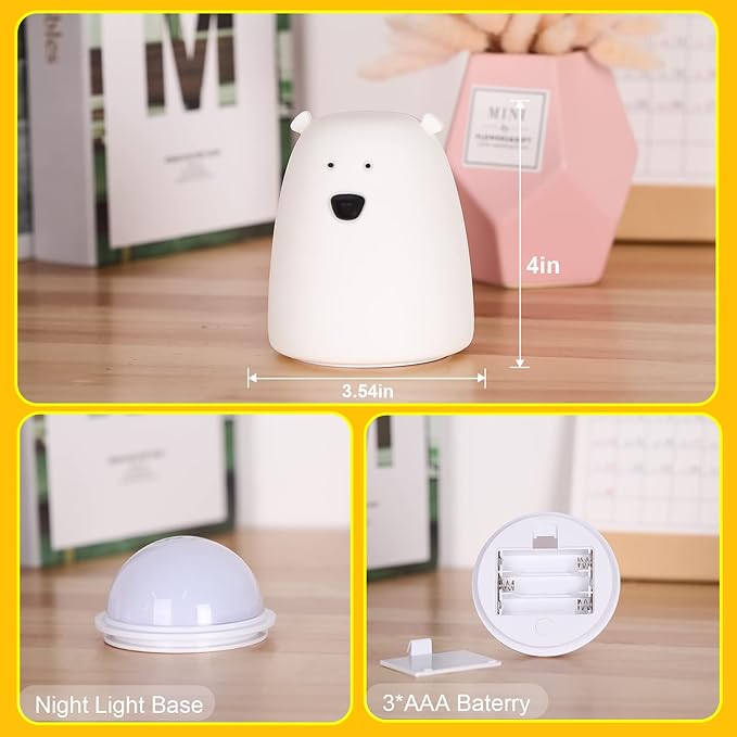 ZKLiLi Night Light for Kids, Cute Night Lamp Battery Powered Night Light for - Image 7