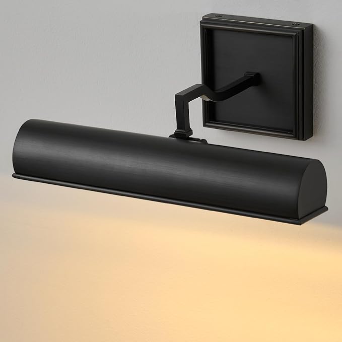 Black Dimmable Art Picture Light: 12" Brass Hardwired Display Wall Lights by FeaseyFeaturedProducts