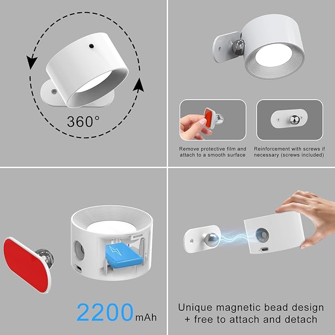2PACK Romote LED Wall Sconce - Image 4