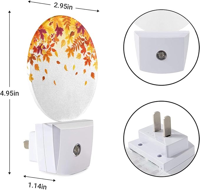 EKOBLA Autumn Falling Maple Leaf LED Night Light Dusk to Dawn Auto Sensor - Image 3