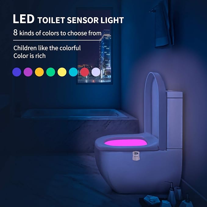 Toilet Night Light, Toilet Bowl Light, Motion Sensor Activated LED Night Light - Image 3