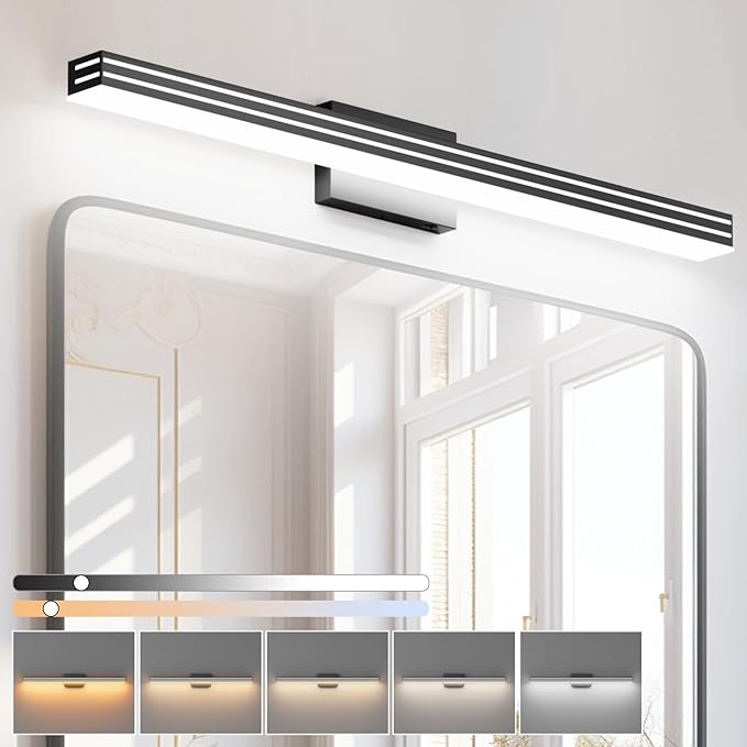 Ralbay 5 Color Temperature Dimmable LED Modern Black Vanity Light by RalbayLighting