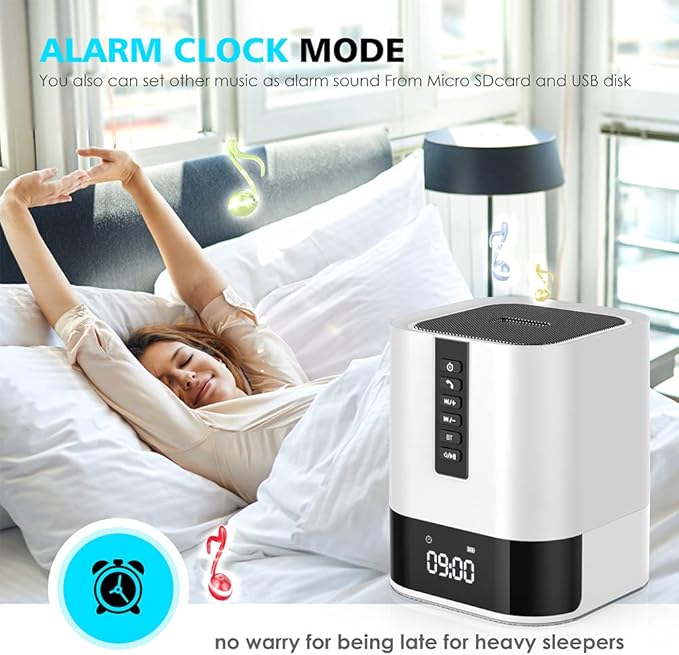 Night Light Bluetooth Speaker, 5 in 1 Touch Control Bedside Lamp Dimmable - Image 5