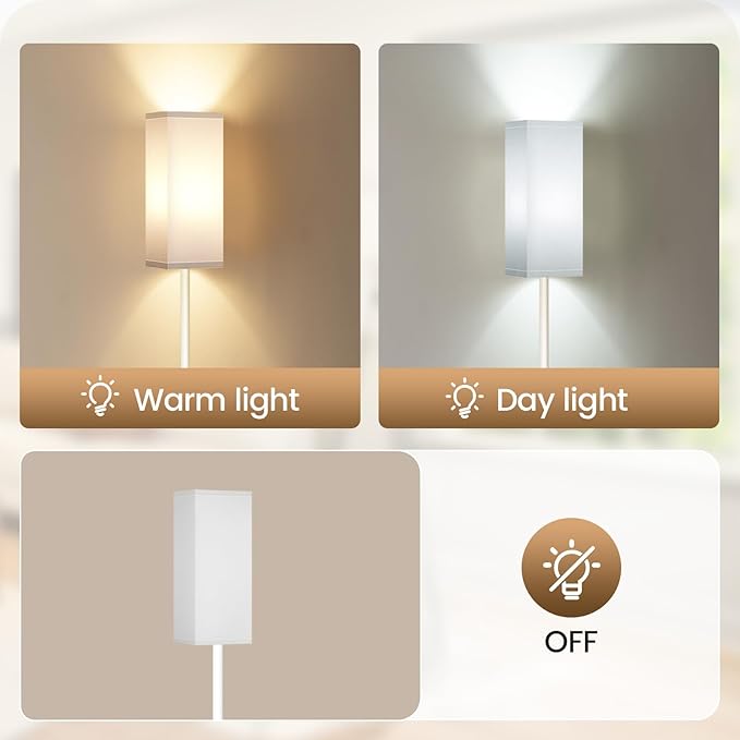 64.6" Floor Lamp, Pole with Foot Switch, Modern Standing Lamp Lampshade - Image 4