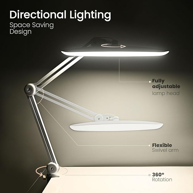 1600 Lumens LED Desk Lamp 24W Super Bright Architect Task Lamp 20 Inches 3 - Image 5