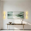 2 Pack Alabaster Wall Sconces 20" Black Modern Vanity Wall Lights by BuyitNow