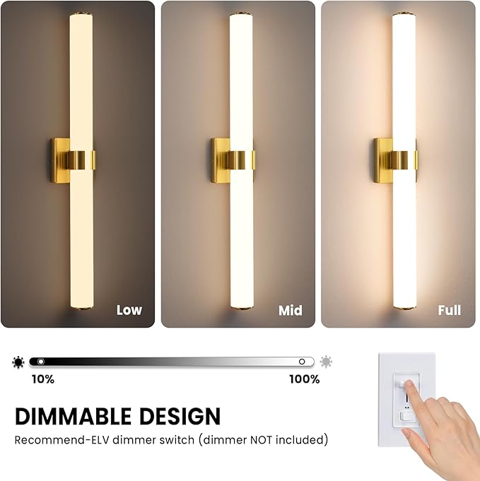 Gold Bathroom Light Fixtures Over Mirror - Image 7