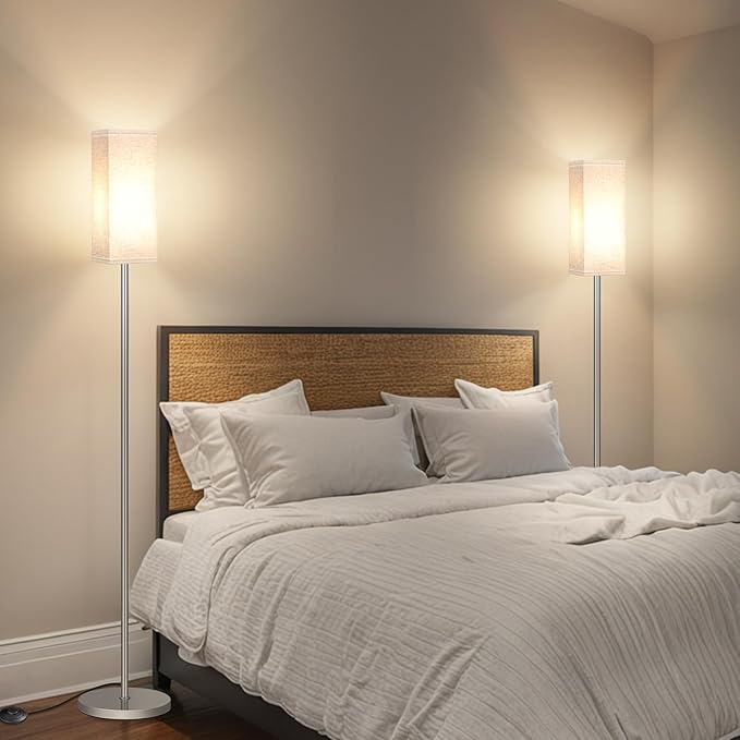 2Pack Floor Lamp, Pole with Foot Switch, Modern Standing Lamp Lamp, Minimalist - Image 3