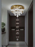 Flashing God 16" Gold Crystal Chandelier Semi Flush Mount Ceiling Light Crystal by FlashingGod