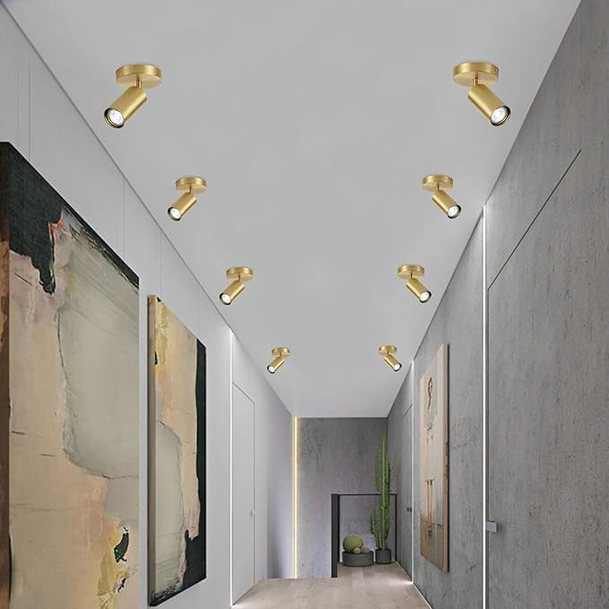 BOKT 1-Lights Modern LED Track Lighting Kit Brushed Gold Spotlight Fixtures - Image 7