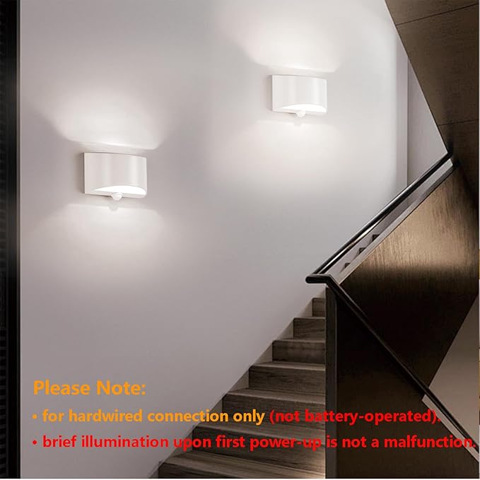 SERDEN LED Hardwired Motion Sensor Light Indoor Wall Sconce, Motion Sensor Wall - Image 3