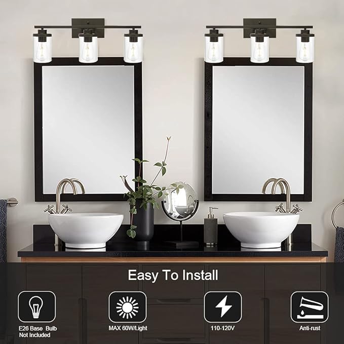 Bathroom Vanity Lighting Farmhouse 3-Light - Image 7
