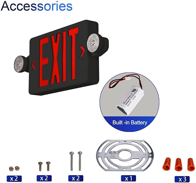 CM MZY Exit Sign with Emergency Lights, Exit Signs Light with Battery Backup - Image 2