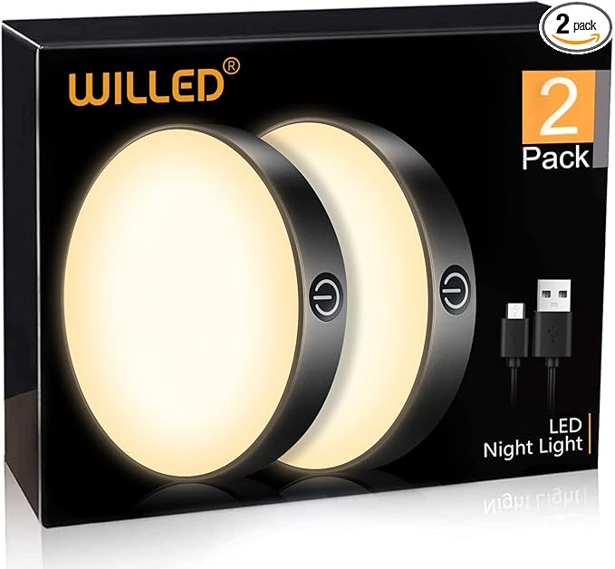 WILLED Tap Light Rechargeable, 3000K Dimmable Touch Light Buit-in 1000mAh Large by WILLED