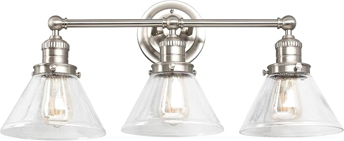 Design House Augustin Vanity Light, Seeded Glass Warm Glow, Up/Down Glow - Image 2