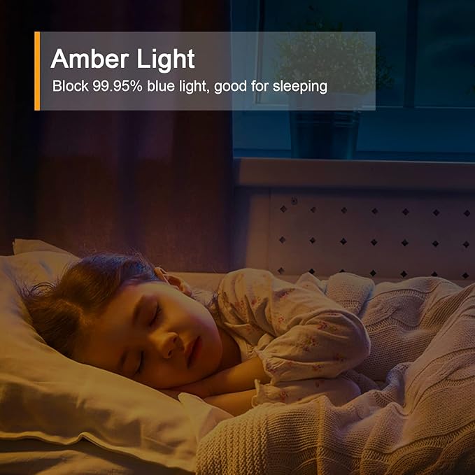 Lyridz Amber Night Light with Motion Sensor, Plug in LED Nightlights, 120LM - Image 2