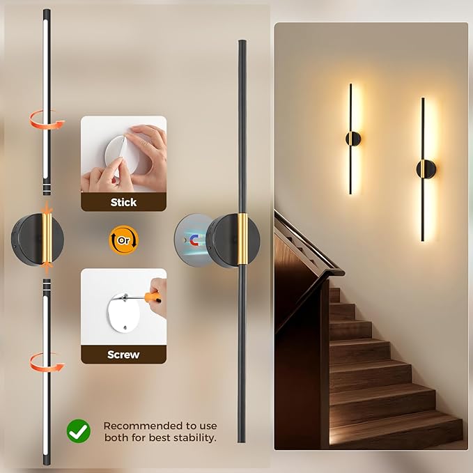 Wireless Wall Sconce Battery Operated Set of 2 - Image 3