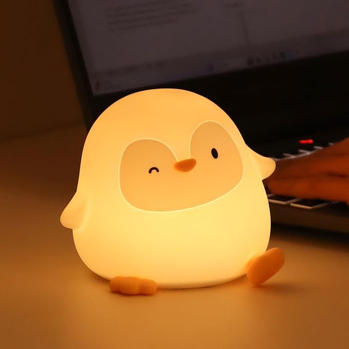 Penguin Night Light, 50-Hour Battery & Pat Control, Squishy Silicone Lamp - Image 9