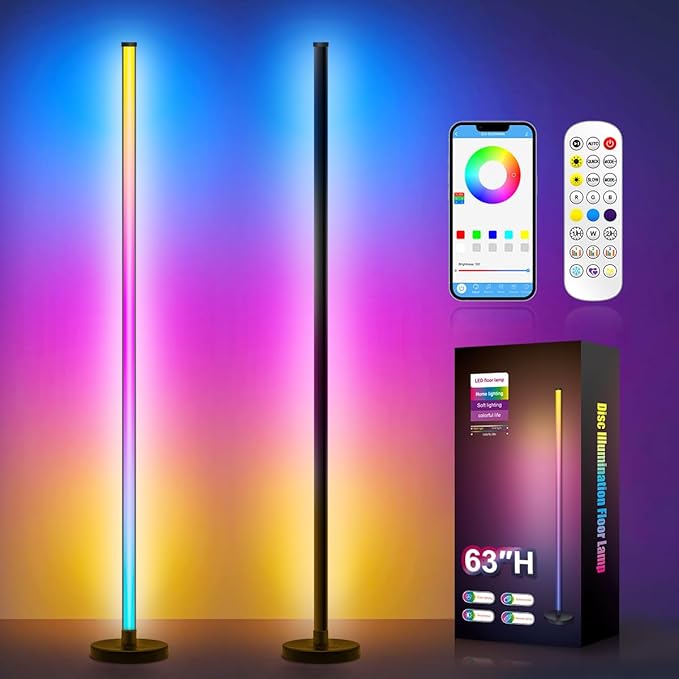 LED Floor Lamp, 63-Inch RGB Corner Light - Image 2